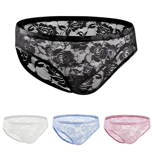 Slip homme dentelle florale