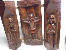 Triptyque en Palo Santo Art WICHI ethnie Amérindienne, Religieux.