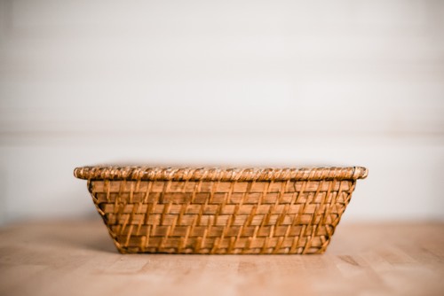 Panier carré osier tressé - carré,