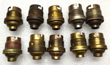 Lot de 10 Douilles B22 Pas 10 mm Laiton et Porcelaine sans Bagues,  Lampe Lustre