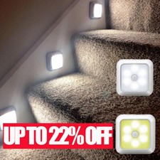 5 x 6 LED lampe d'escalier veilleuses capteur de mouvement lumière sans fil PIR armoire batterie