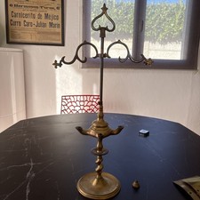 LAMPE A HUILE ANCIENNE EN LAITON 4 BECS - XIXeme SIÈCLE - RESERVOIR INTERNE