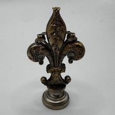 Rare Petit Cachet Ancien « Fleur De Lys » - Bronze Argente