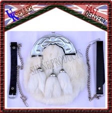Robe Complète Escarcelle Lapin Blanc Fourrure & Chrome Cantle Celtique 3 Black