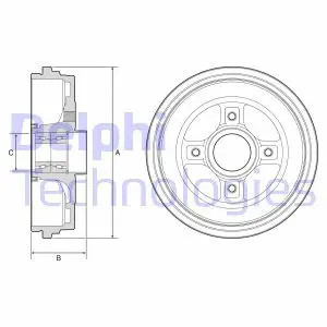 Tambour frein bfr626 delphi - frein,
