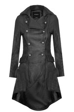 Manteau cuir noir gothique - noir,