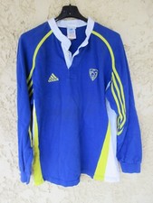 Maillot rugby ASM CLERMONT AUVERGNE shirt ADIDAS vintage bleu coton L