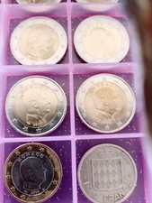  collection pièces 2 euros monaco et pièces francaises