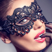Masque en Dentelle Noire Sexy Accessoire pour Soirée Coquine et Déguisement