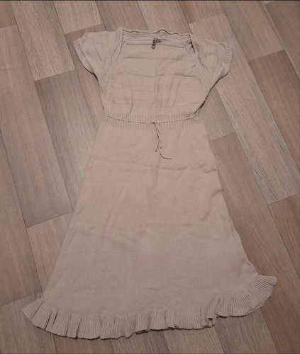 Robe maille fine - beige,