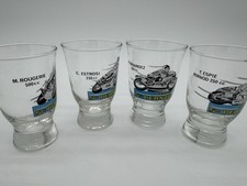 4 Verres publicitaires Moto Pernod. 1970’s. Rougerie, Estrosi… 20 cl. État neuf.