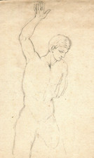 Ancien ancien dessin au crayon
