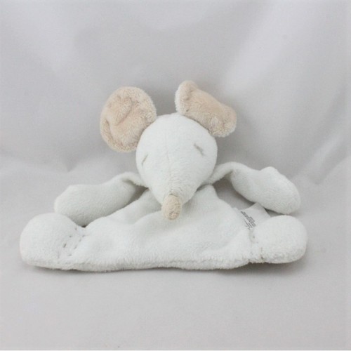Doudou plat souris blanche
