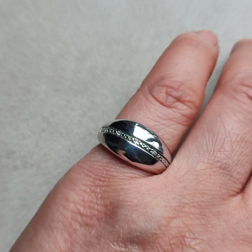 Bague jonc argent sertie - jonc,