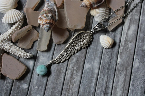 Collier avec larimar - , et