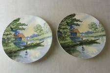 Lot 2 assiettes céramique, décor paysage barque, de Villeroy & Boch Wallerfangen