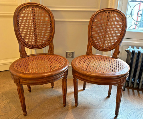 Paire chaises cannées - paire,