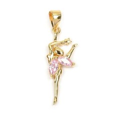 Pendentif "danseuse serti CZ