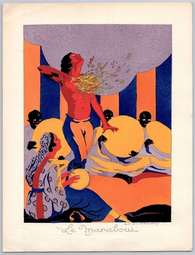 1925 pochoir oriental maroc - 1925,
