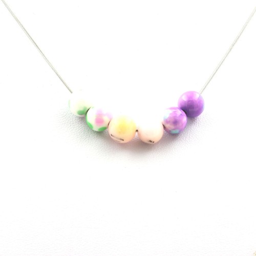 Collier perles opale rose - collier,