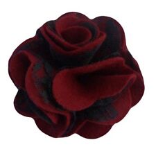 Pince à cheveux broche fleur feutrine bordeaux dentelle noire soirée mariage