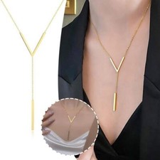 Collier en V, chaîne de corps, bijoux, nouveau, brillant, B0, pour femmes, D1U3,