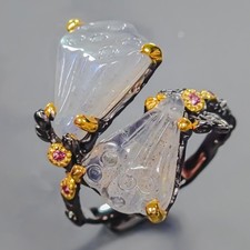 Bague en labradorite naturelle