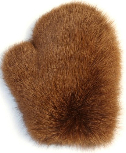 Fourrure gants renard bleu - fourrure,