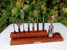 Set Bar Cognac MARTELL Tire-Bouchon Vintage Bois Métal Barware Corkscrew tools