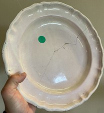 Moustiers Varages Plat Blanc Terre Cuite Vaisselle Ancienne XIXeme Faïence 1