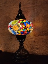 Lampe verre mosaïque oriental lumière table de chevet abat jour ethnique 4M