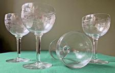 4 verres à eau en cristal gravé Baccarat Saint-Louis (?)
