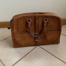 Ancien sac à mains en cuir vintage . Militaire Poste SNCF EDF ?