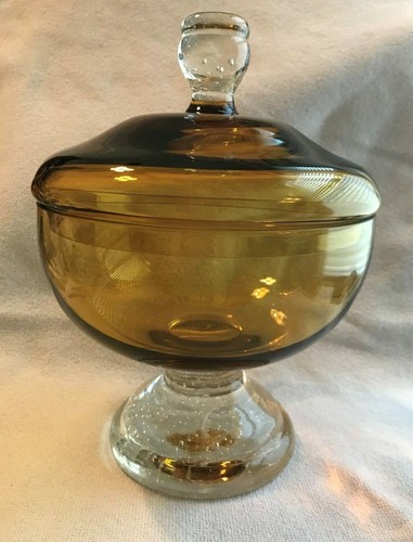 Footed large amber and - large,