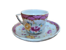 ancien déjeuner de poupée porcelaine décors d'artiste vitrine collection