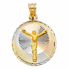 14k Real Solid Tricolor Jesus
