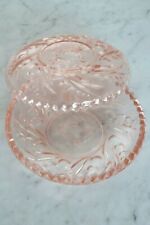 Sucrier ou bonbonnière en verre rose années 40/50