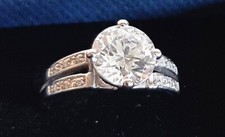 BAGUE SOLITAIRE OR BLANC - T