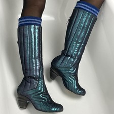 Vintage Metallic Blue Quilted
