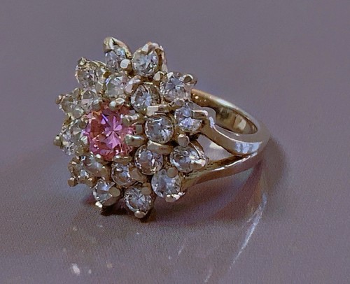 Vtg bague argent - , marguerite