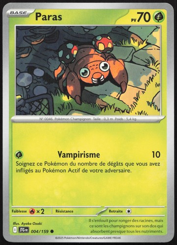 Carte pokémon paras 004 159 - carte,