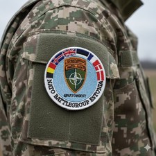 Patch militaire brodé – NATO Battlegroup Estonia – OTAN – Dos Scratch