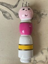 Ancien tricotin en bois - Rose & Jaune - Vintage Tricot Couture collection