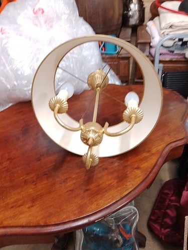Ancien lustre bouillotte - lustre,