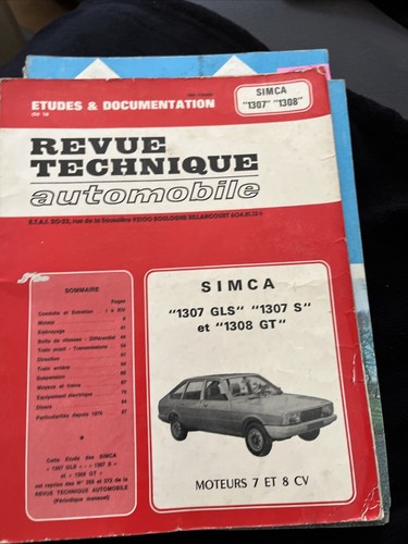 Revue technique simca 1307 gls - revue,