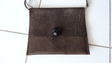 Pochette Sac en Cuir véritable marron Vintage Classique Création Artisanal VR