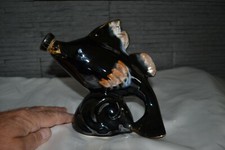 Ancienne bouteille (vide) à liqueur, eau de vie, alcool, grès flammé " Poisson "