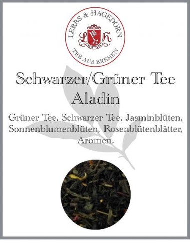 Thé vert noir aladin - et, 250g
