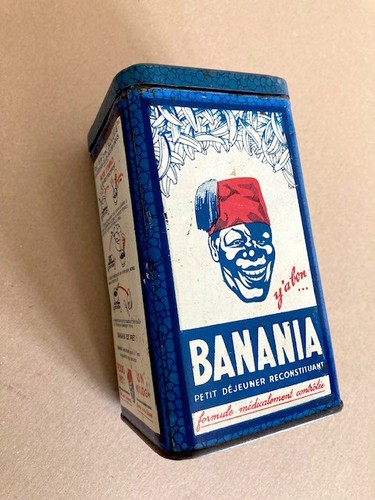 Boîte bleue banania pâtes - boîte,