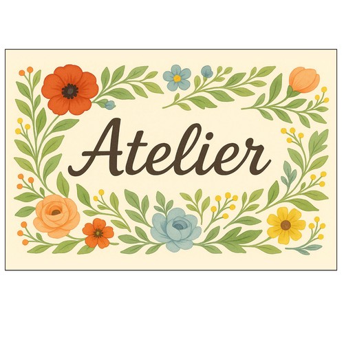 Plaque porte fleurie - plaque,